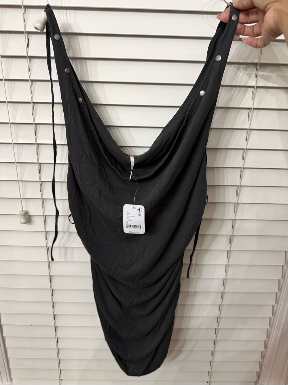 Free people Black Draped Cowl Neck Dress
